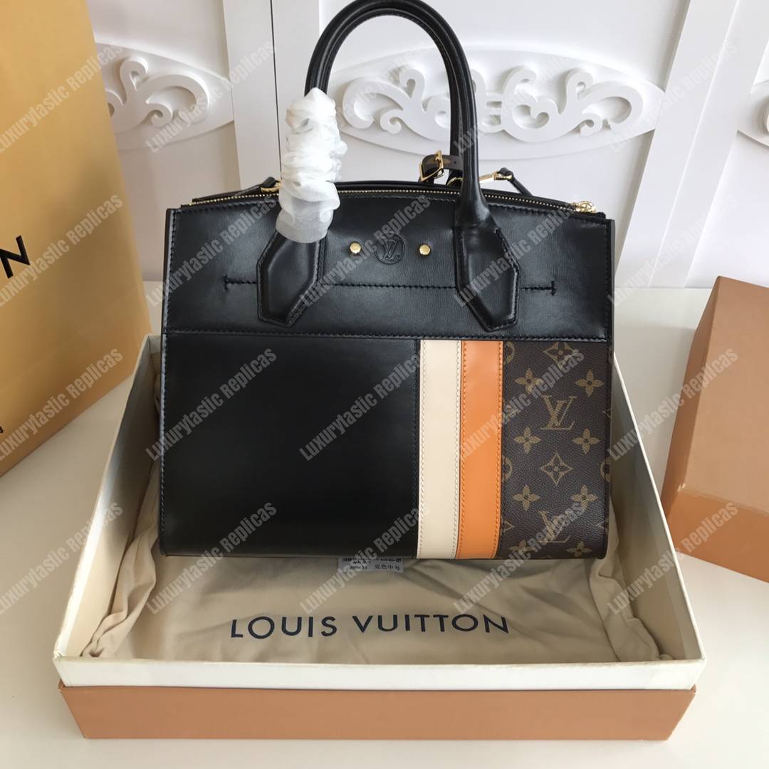 LV City Steamer MM Black / Safran Yellow / Creme Beige