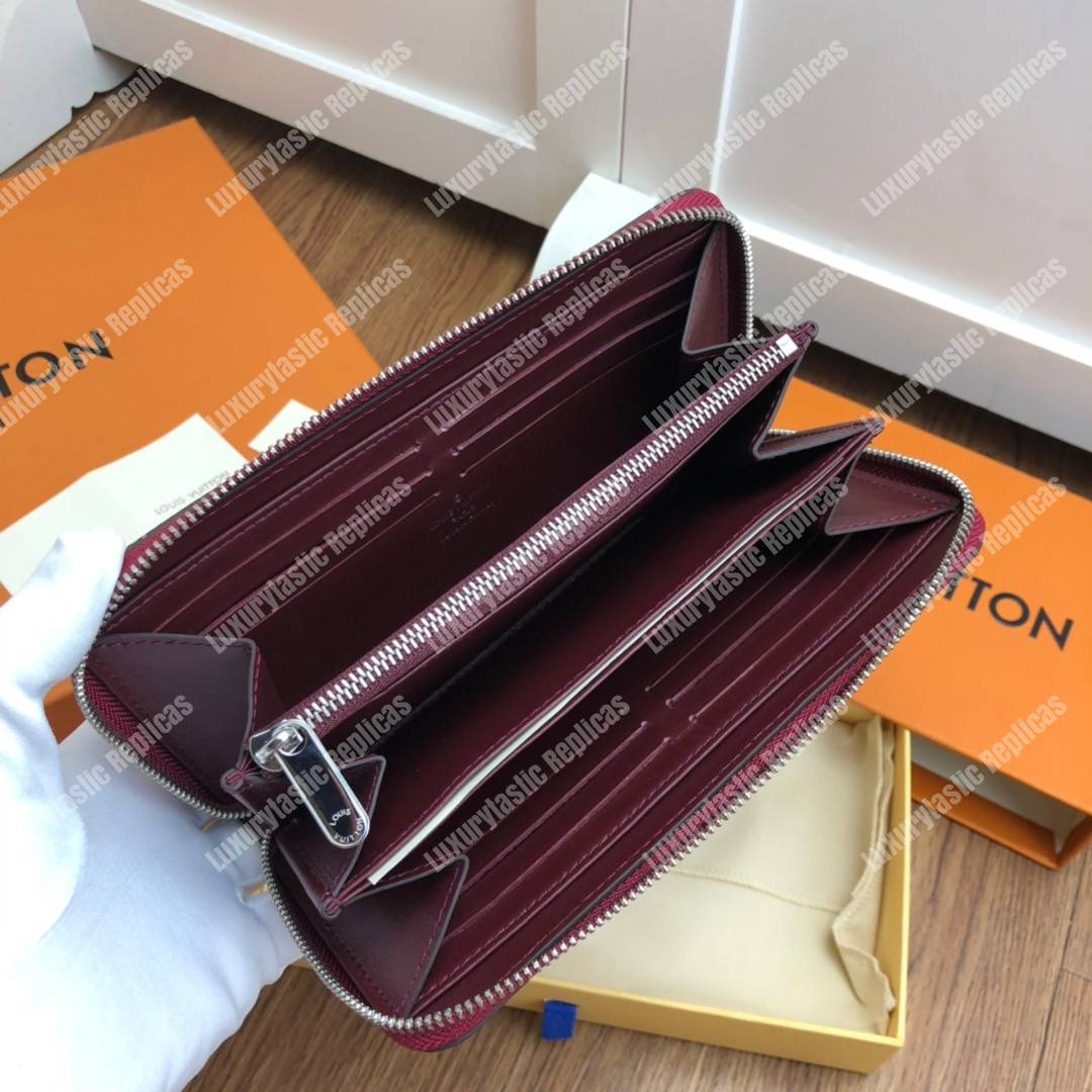 LV Zippy Wallet Mahina Leather Aubergine