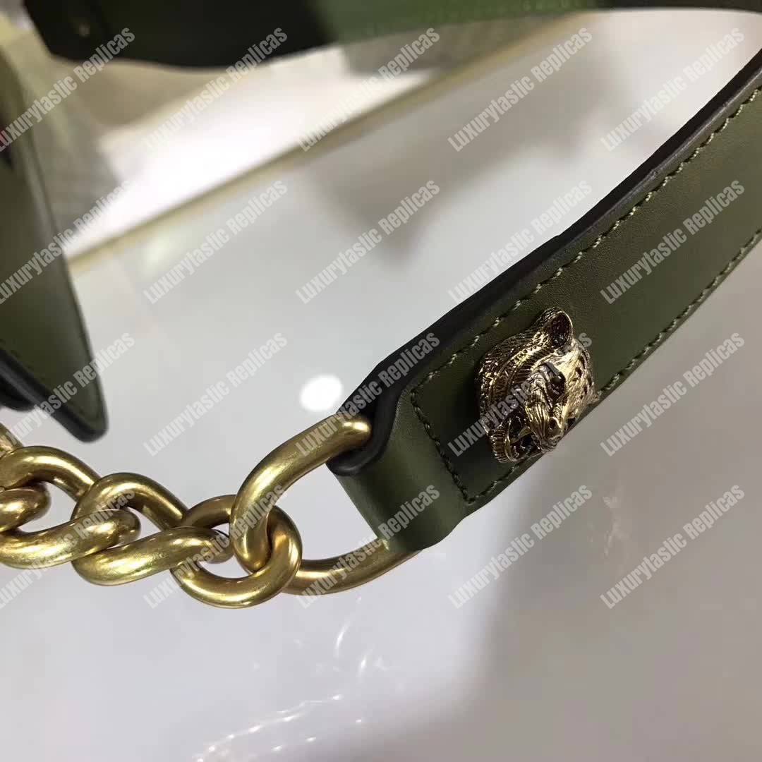 G*u*i gg marmont stylish striped canvas bag green