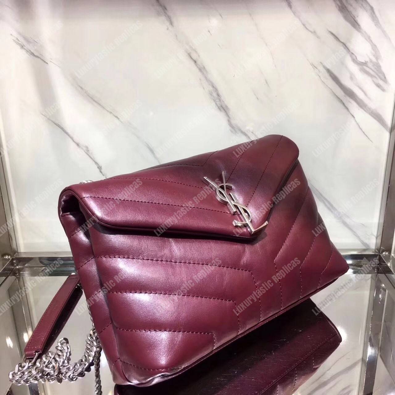 Saint Laurent Small Loulou Monogram Chain Bag Red Metallic