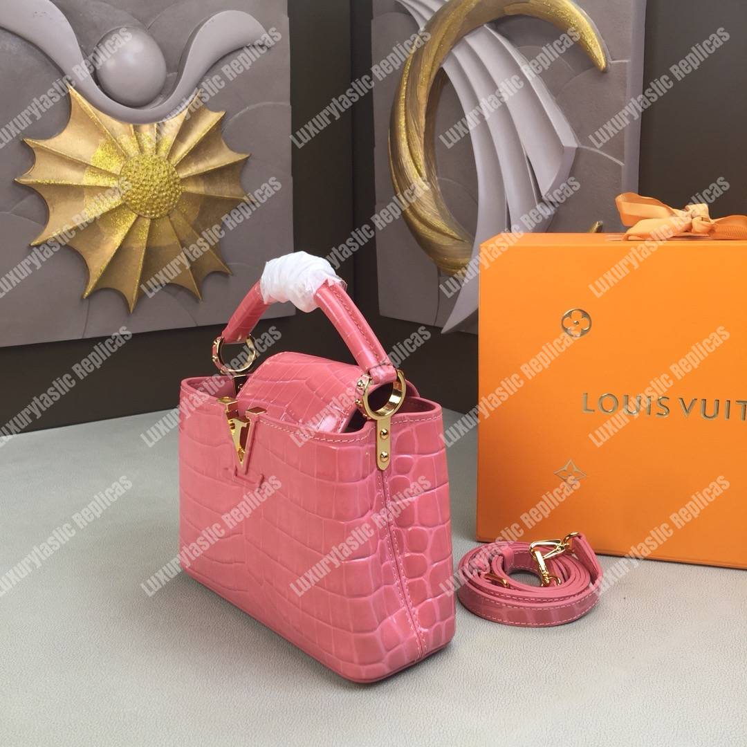 LV Capucines Mini Crocodilien Brillant Rose Tourmaline
