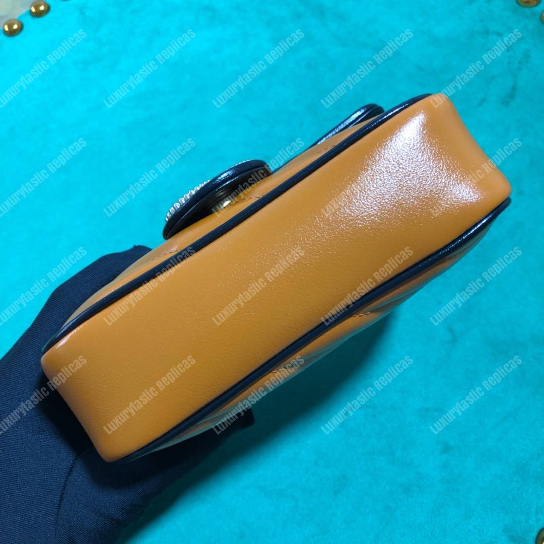 G*u*i gg marmont super mini bag cognac matelassé