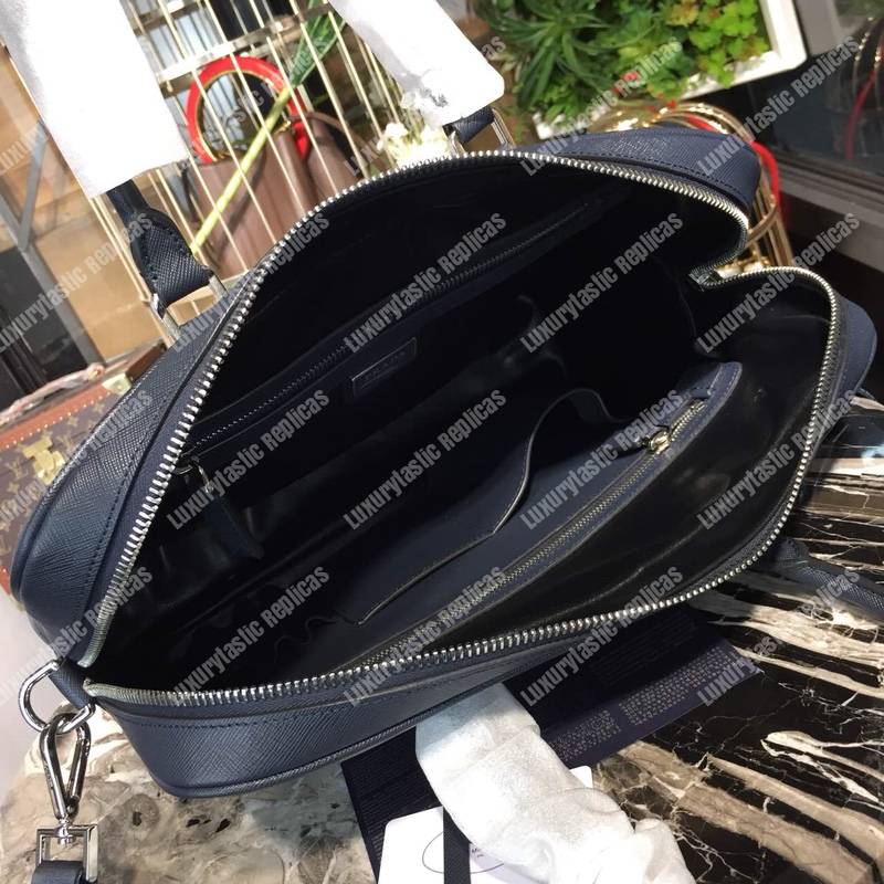 Pra*a leather briefcase black