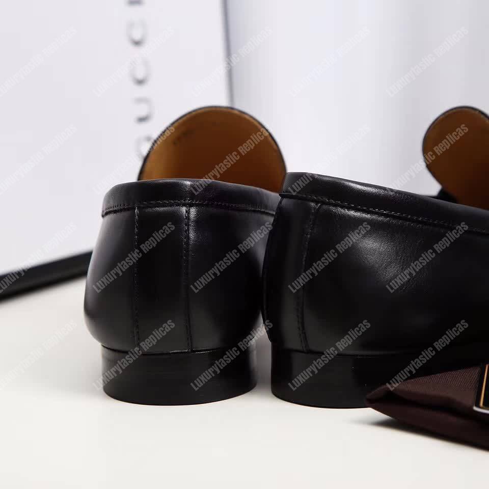 G*u*i leather loafer with gg web