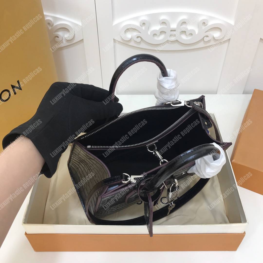 LV City Steamer PM Crocodilien Briliant Noir