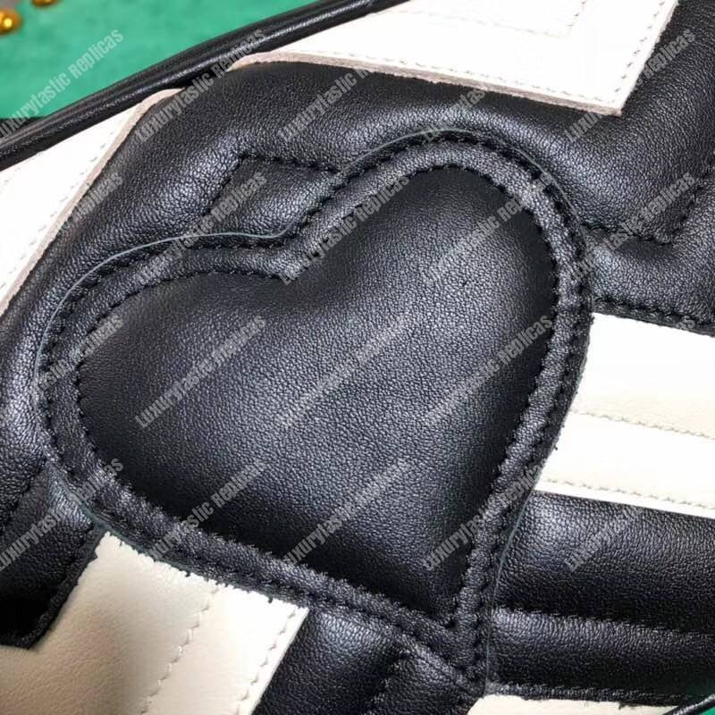 G*u*i gg marmont small matelassé shoulder bag black and white