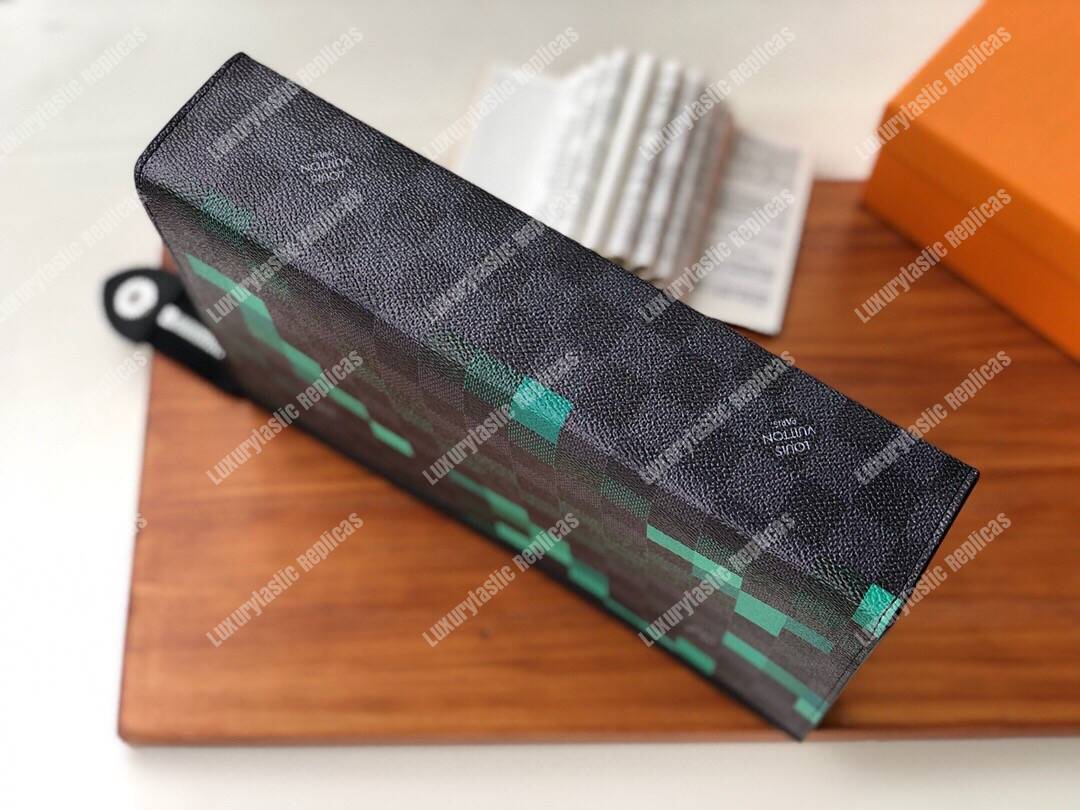 LV Pochette Voyage MM Pixel Monogram Green