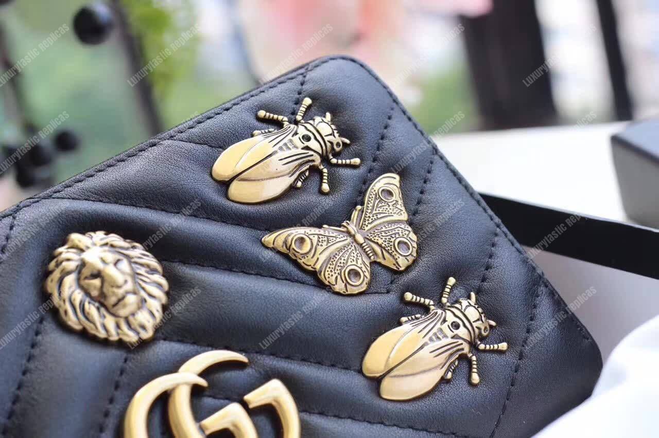 G*u*i gg marmont animal studs continental wallet