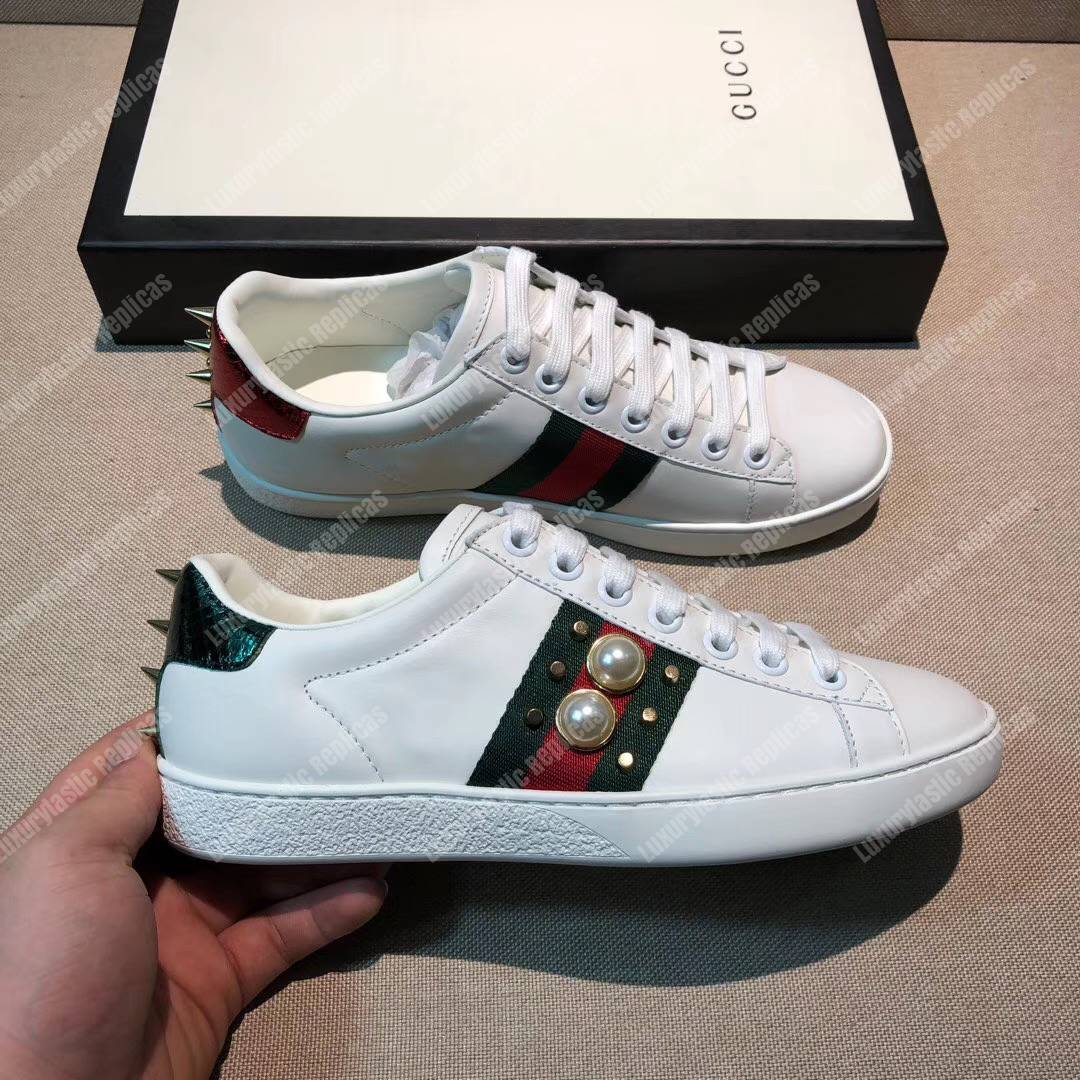 G*u*i women’s ace studded leather sneaker