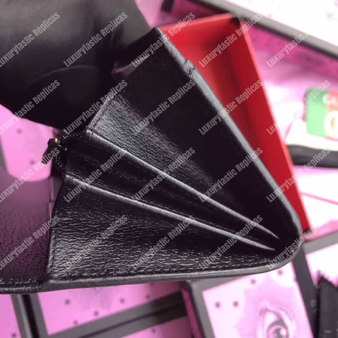 G*u*i leather continental wallet black