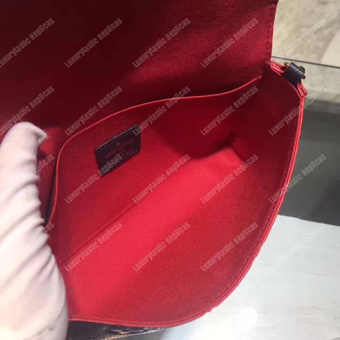 LV Pochette Felicie Bag Monogram Leather Marine Rouge