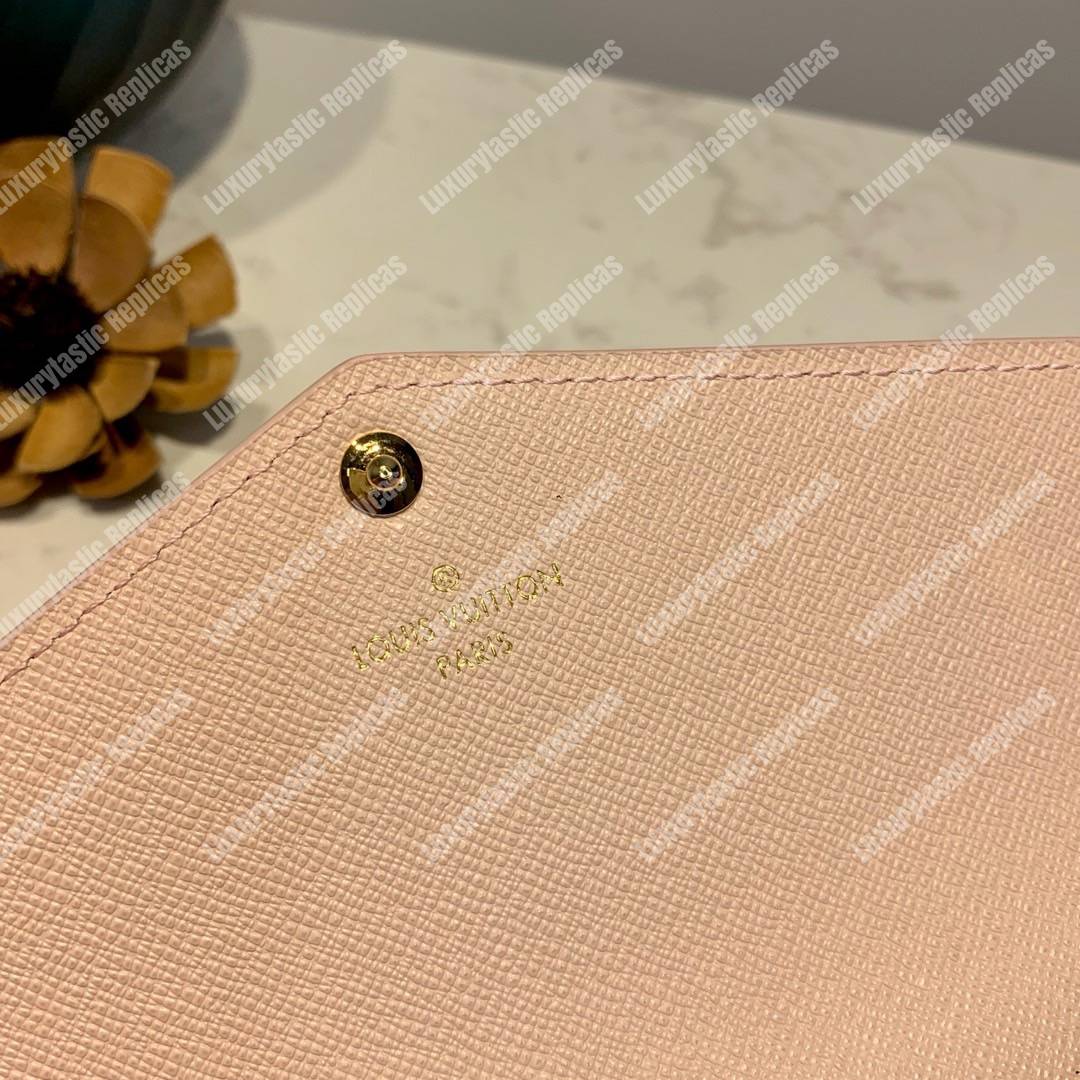 LV Sarah Wallet Damier Ebine Rose Ballerine Pink