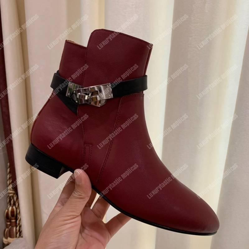 H**mes neo ankle boot red