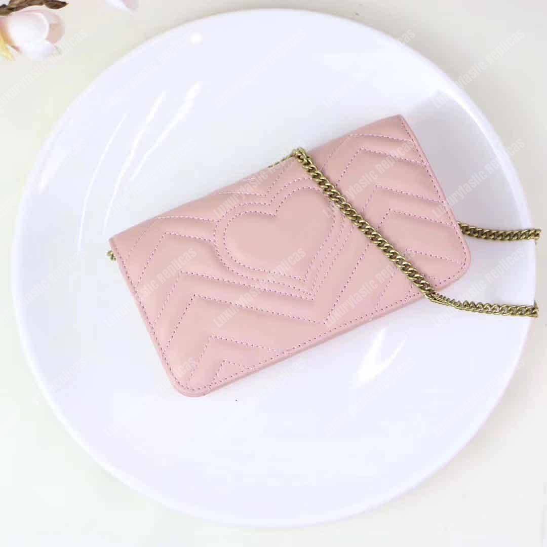 G*u*i gg marmont mini leather bag pink