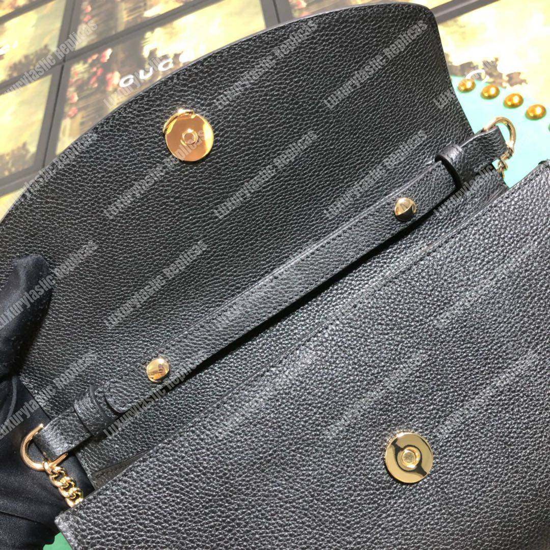 G*u*i zumi black smooth leather small shoulder bag