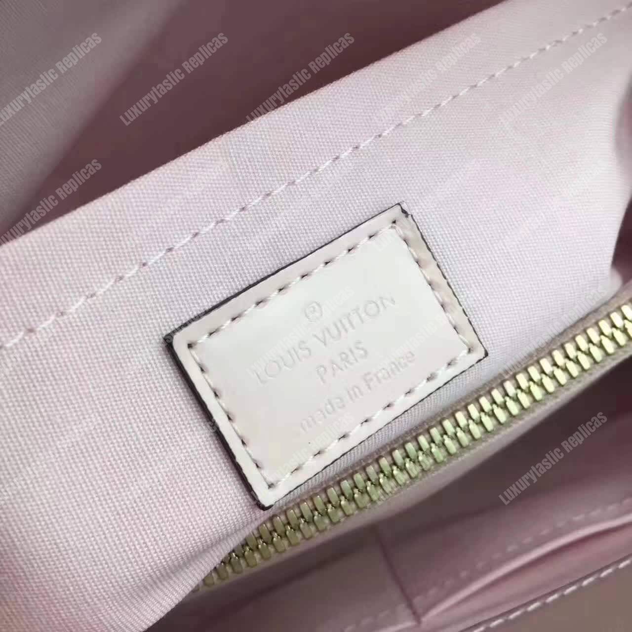 LV Montaigne MM Tote Bag Monogram Vernis Rose Ballerine