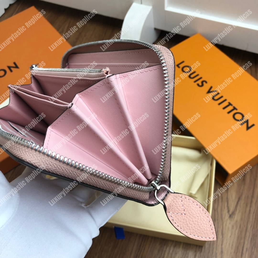 LV Zippy Wallet Mahina Leather Creme