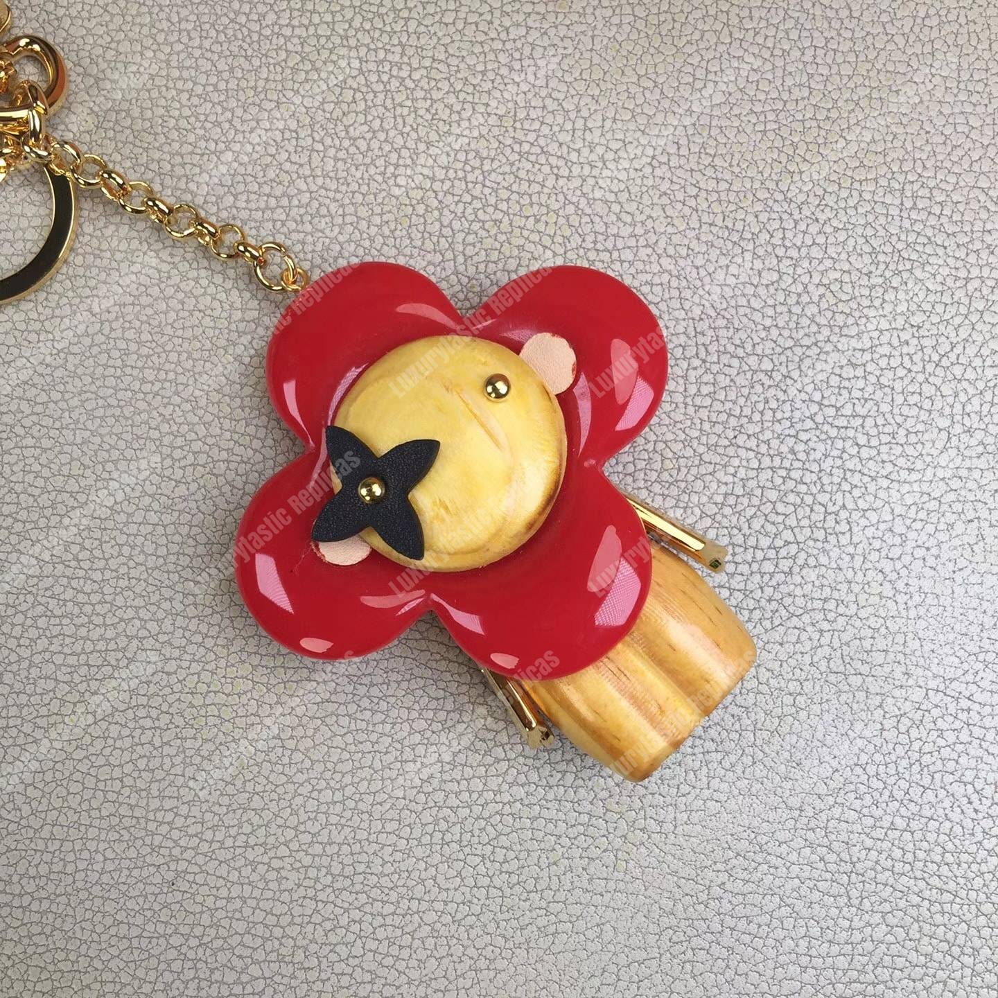 LV Vivienne Bag Charm and Key Holder Red