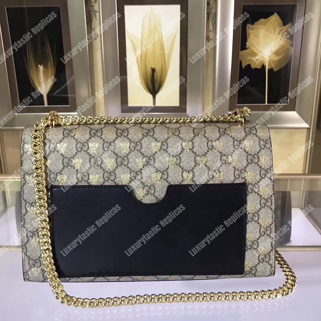 G*u*i padlock medium full gg sup*e bees shoulder bag