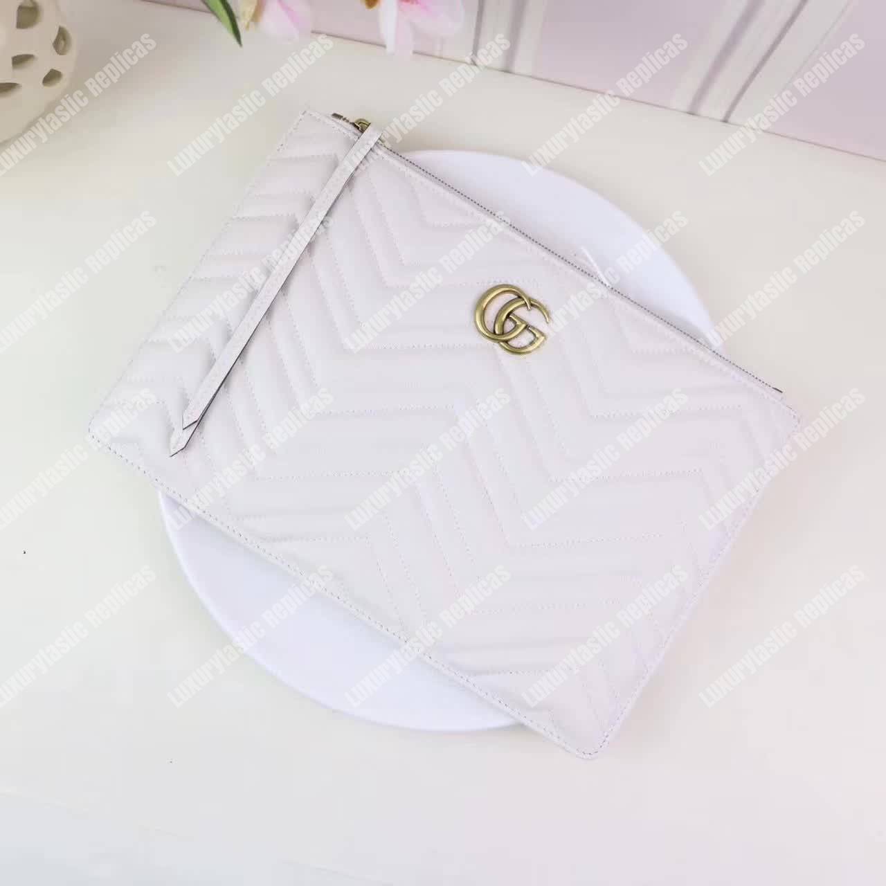 G*u*i gg marmont pouch white