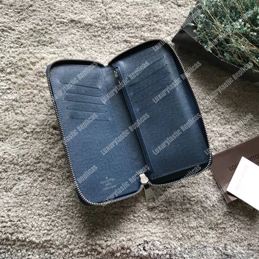 LV Vasco Wallet Taiga Leather Ocean