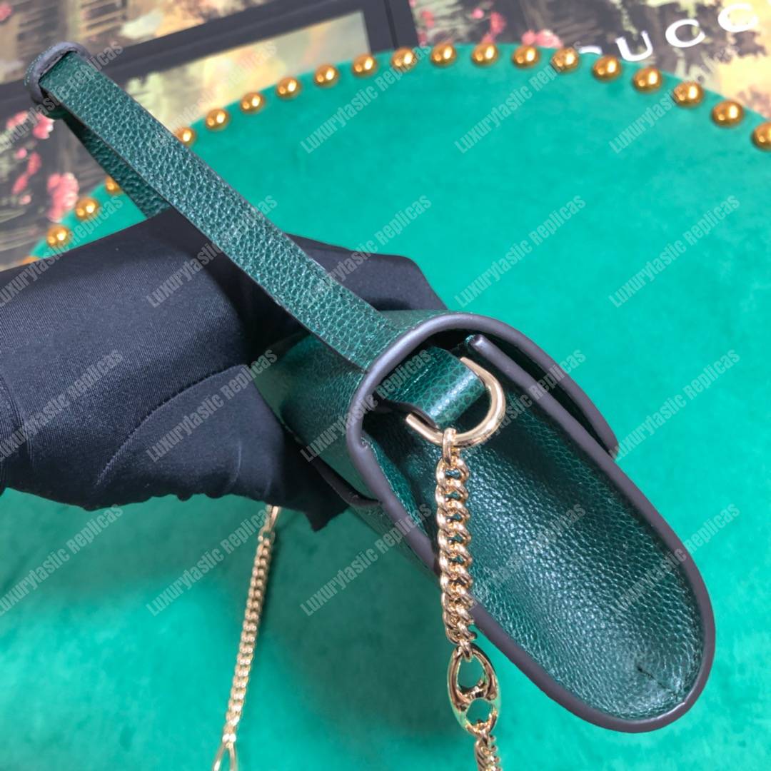 G*u*i zumi dark green smooth leather mini bag
