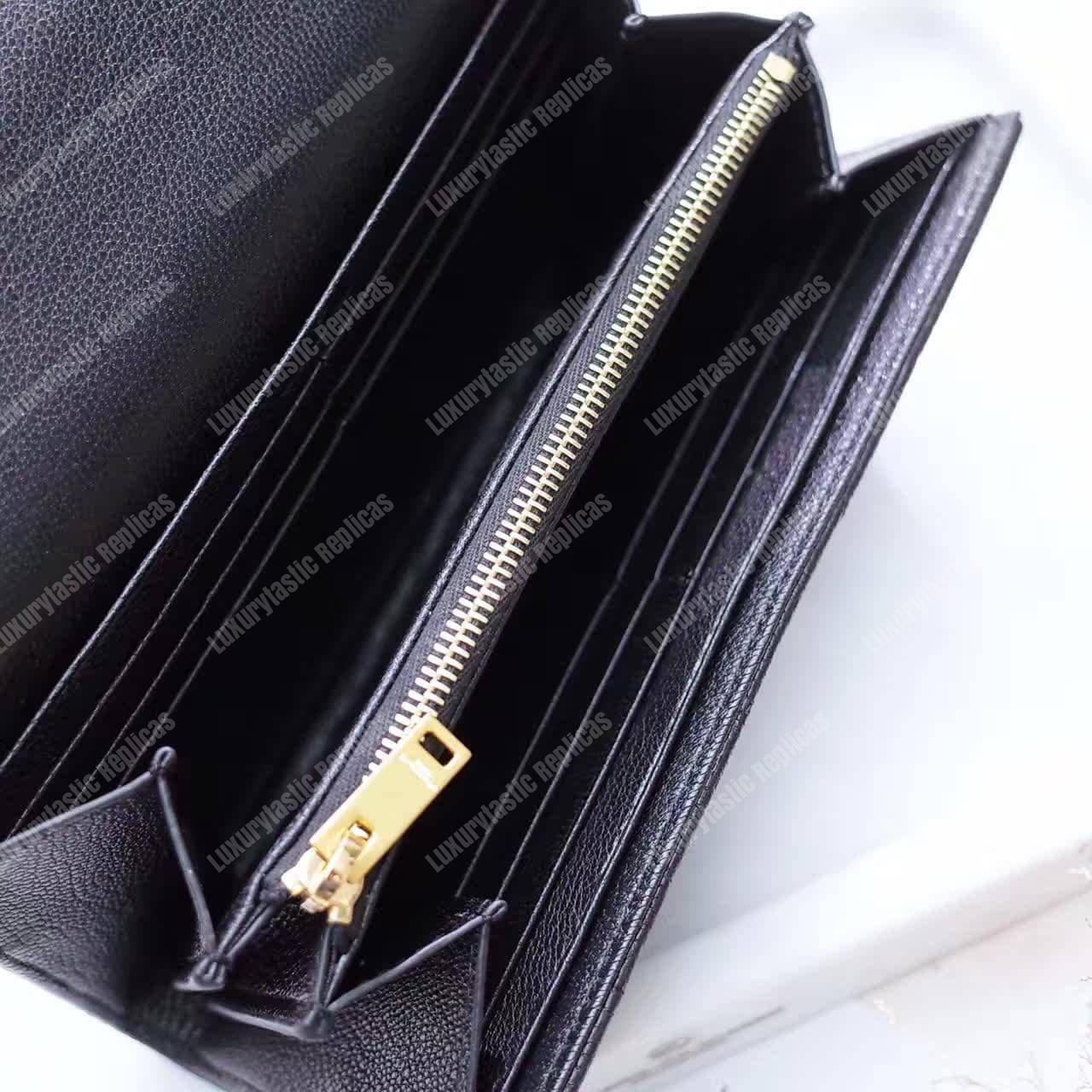 Saint Laurent Monogram Large Flap In Grain De Poudre Embossed Black