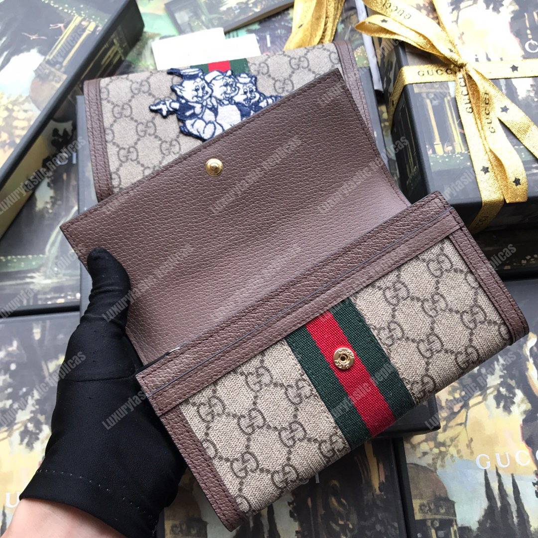 G*u*i ophidia gg continental wallet with three little pigs