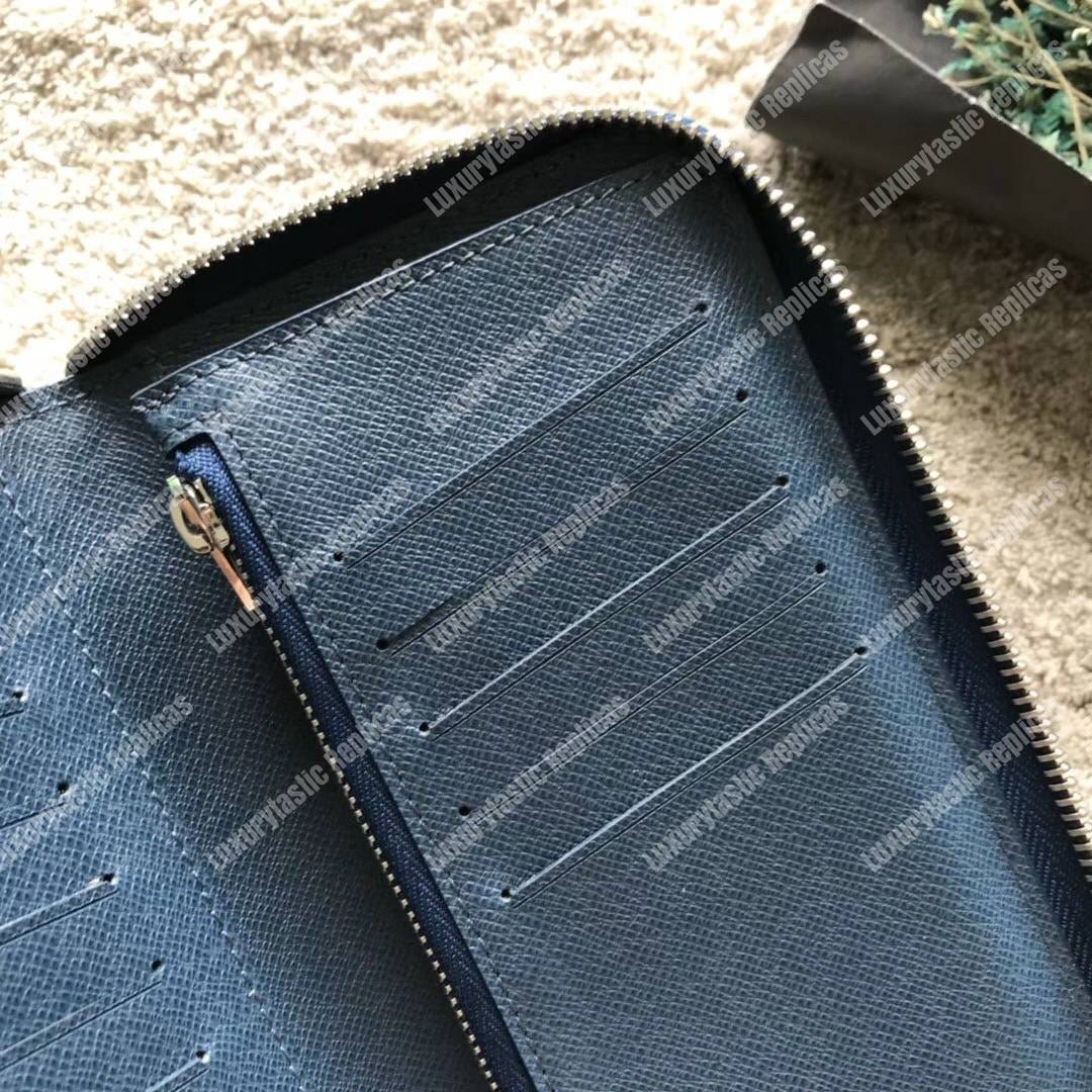 LV Vasco Wallet Taiga Leather Ocean