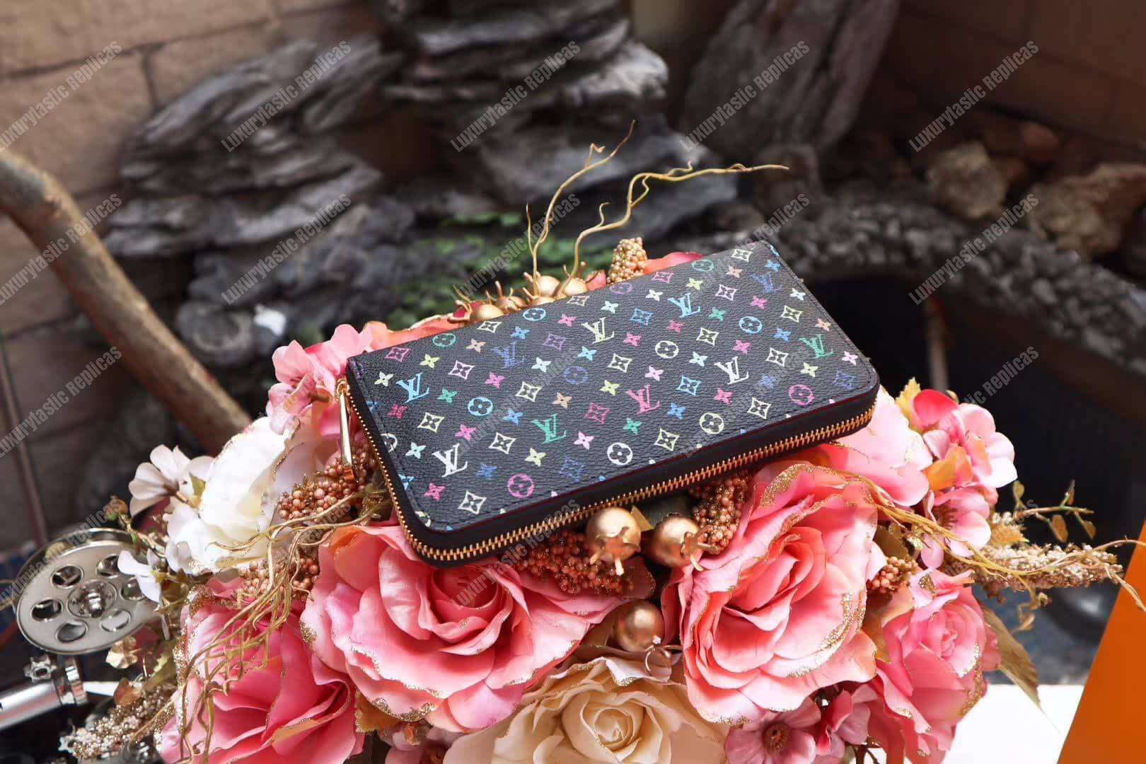 LV  Zippy Wallet Monogram Multicolore Canvas (Black)