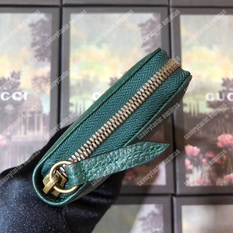 G*u*i garden leather zip around wallet green with bat