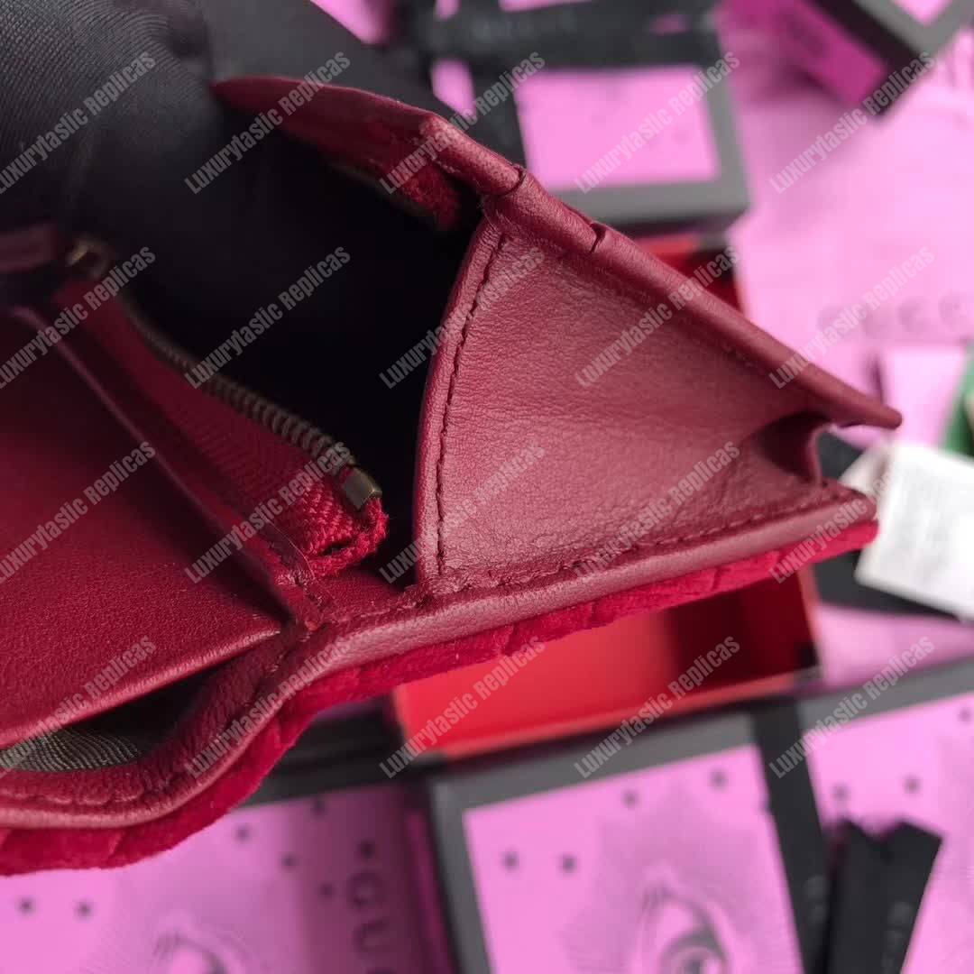 G*u*i gg marmont card case velvet maroon
