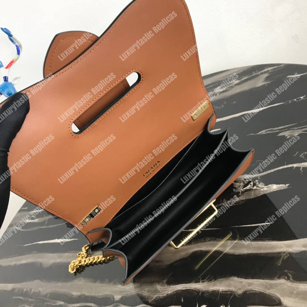 Pra*a sidonie leather shoulder bag brown