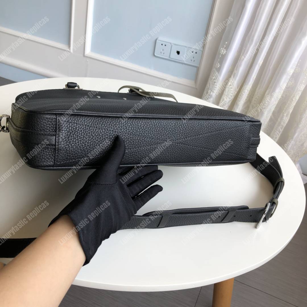 LV Armand Briefcase MM Black/Khaki Green