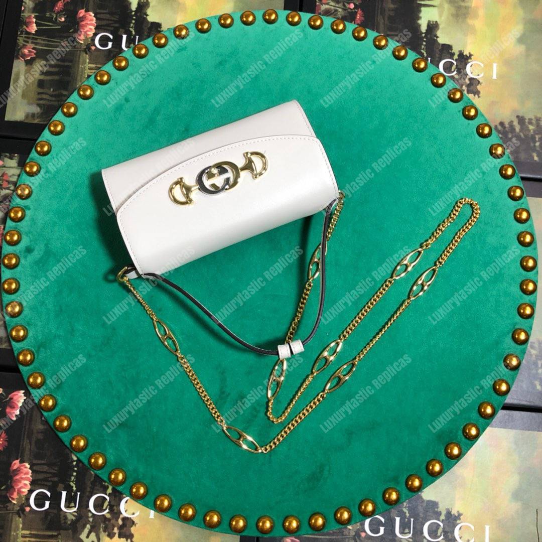 G*u*i zumi white smooth leather mini bag