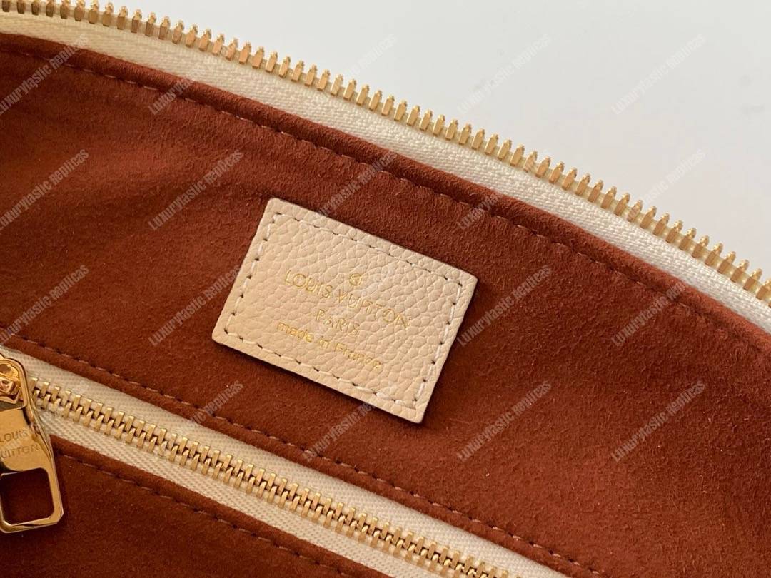 LV Speedy Bandouliere 25 Monogram Empreinte Leather Creme Caramel