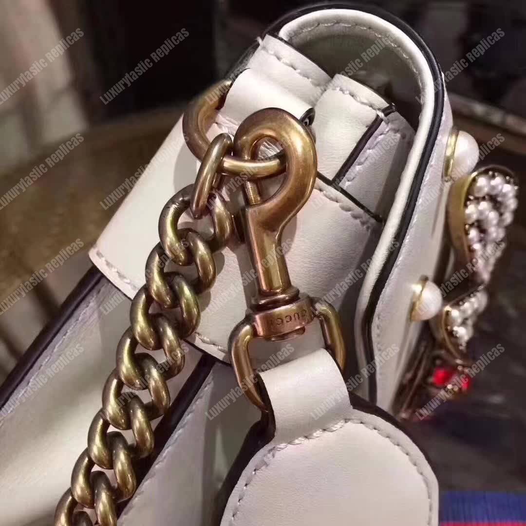 G*u*i broadway leather mini bag white