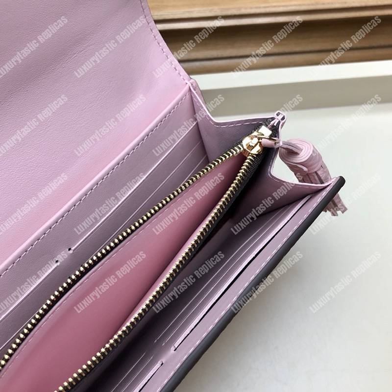 LV Croisette Wallet Damier canvas w/ grained leather Magnolia