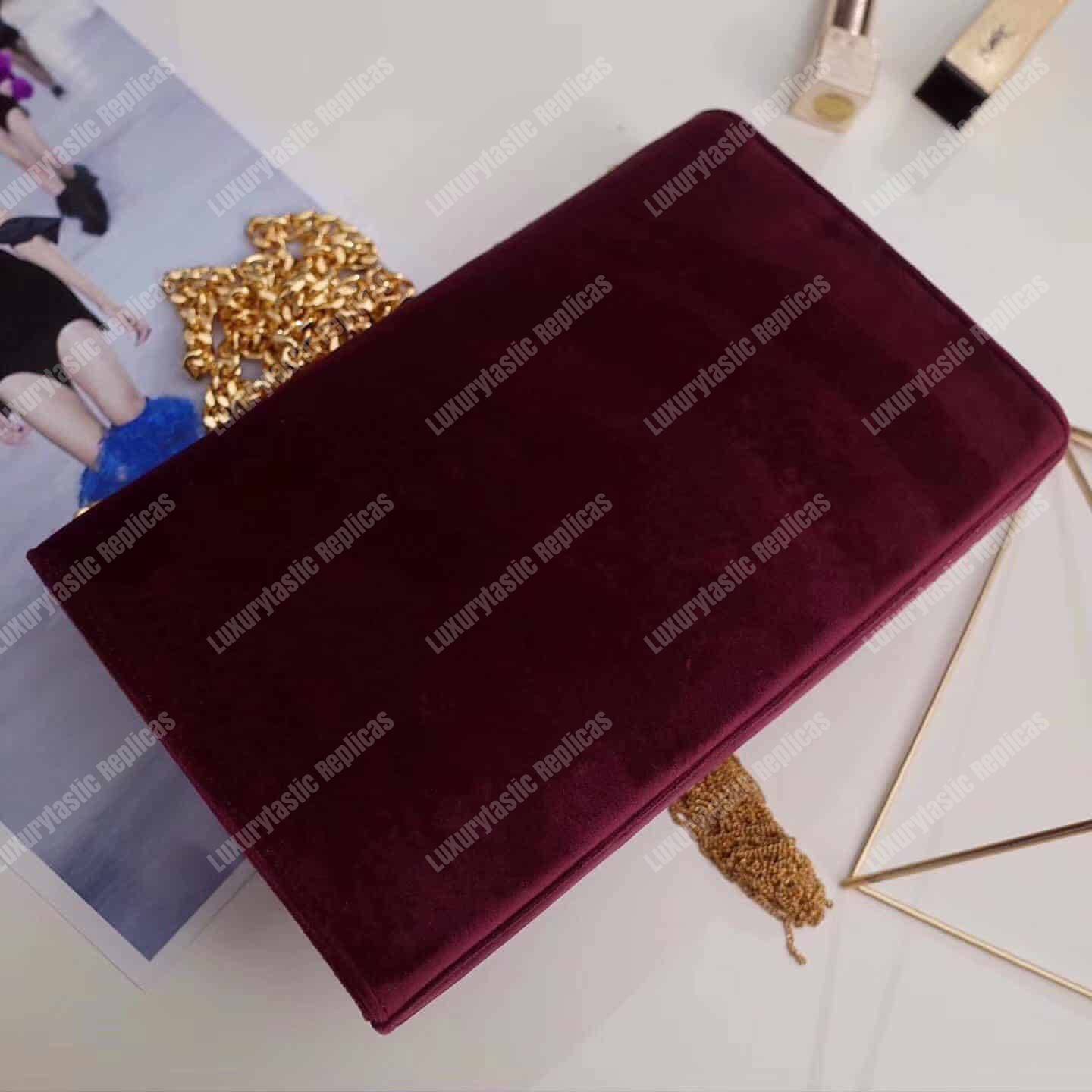 Saint Laurent Kate Medium Tassel Red Velvet