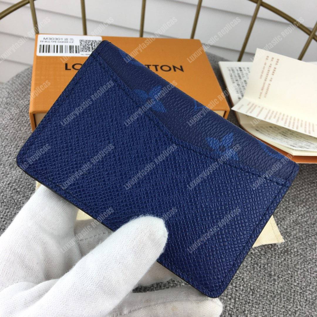 LV Pocket Organiser Taiga Monogram Cobalt