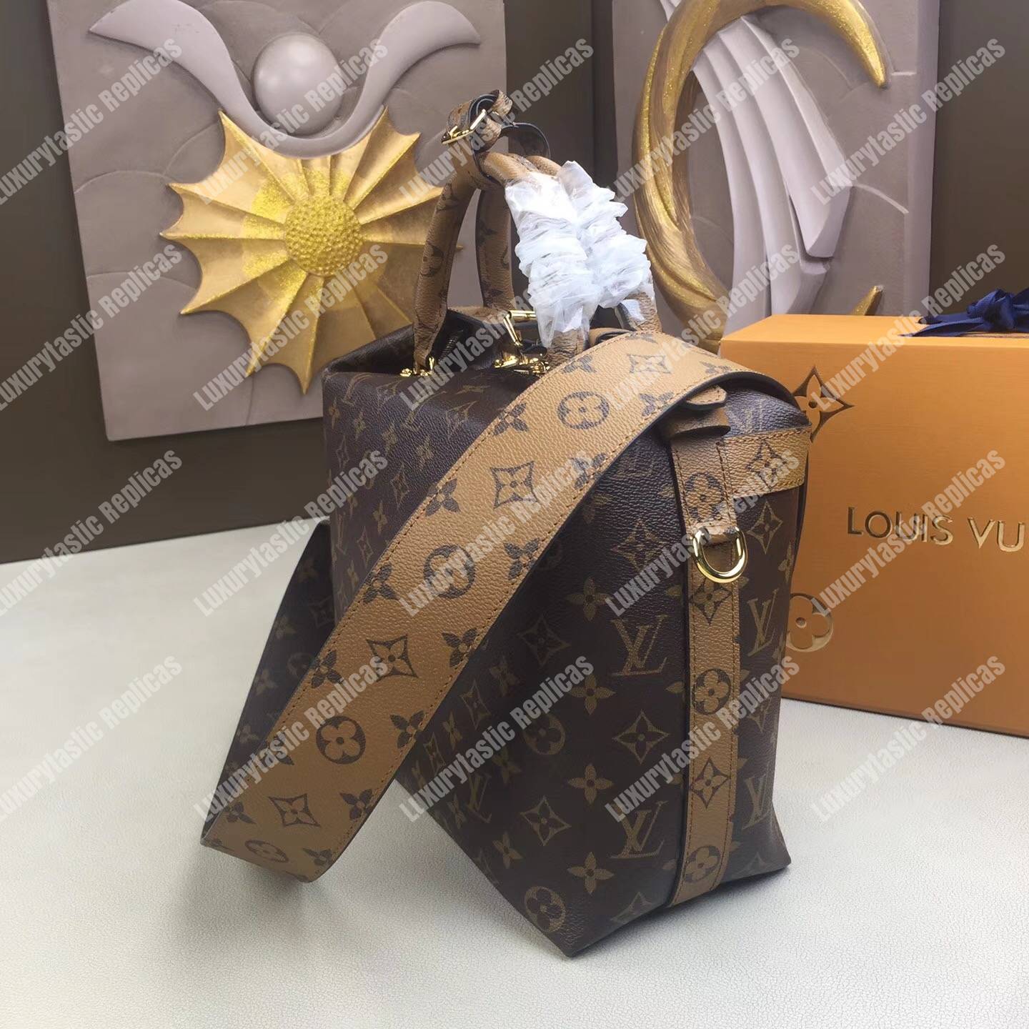 LV City Cruiser PM Tote Bag Reverse Monogram Canvas