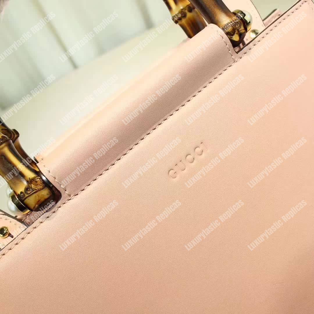 G*u*i nymphaea small top handle bag light pink