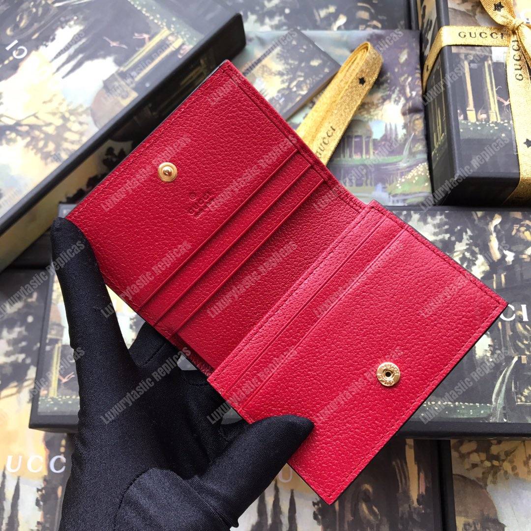 G*u*i ophidia gg flora card case wallet red