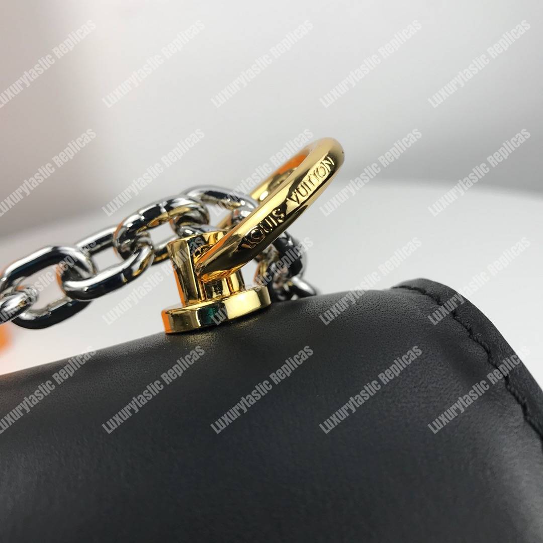 LV Pochette Twist Monogram Vernis Patent Leather Black