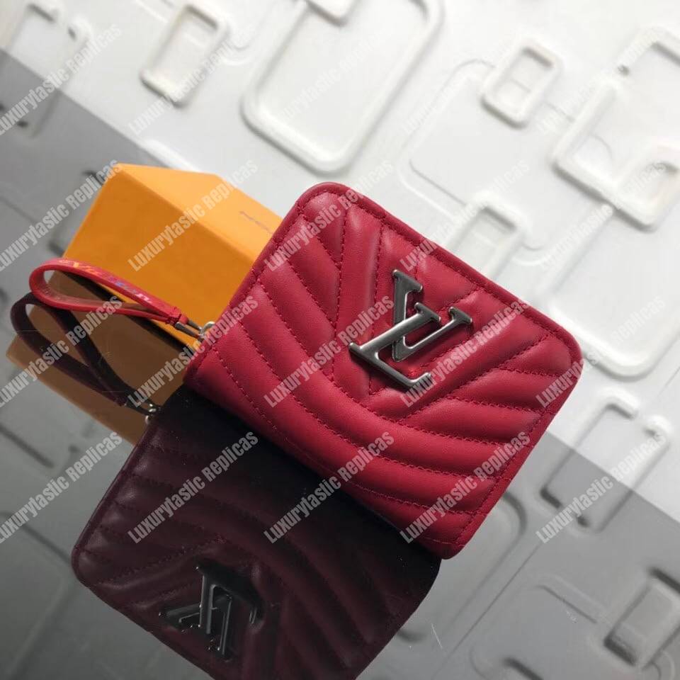LV New Wave Zipped Compact Wallet Red