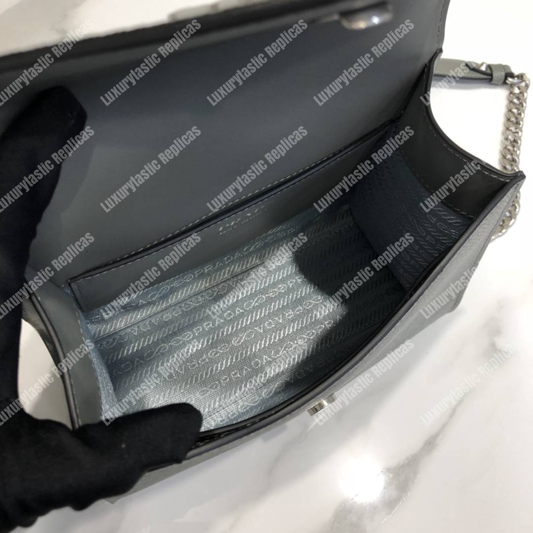 Pra*a monochrome saffiano leather bag dark grey