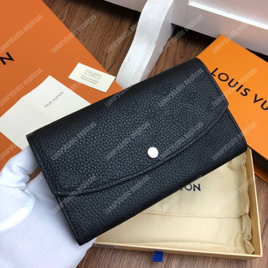 LV Iris Wallet Mahina Leather Noir