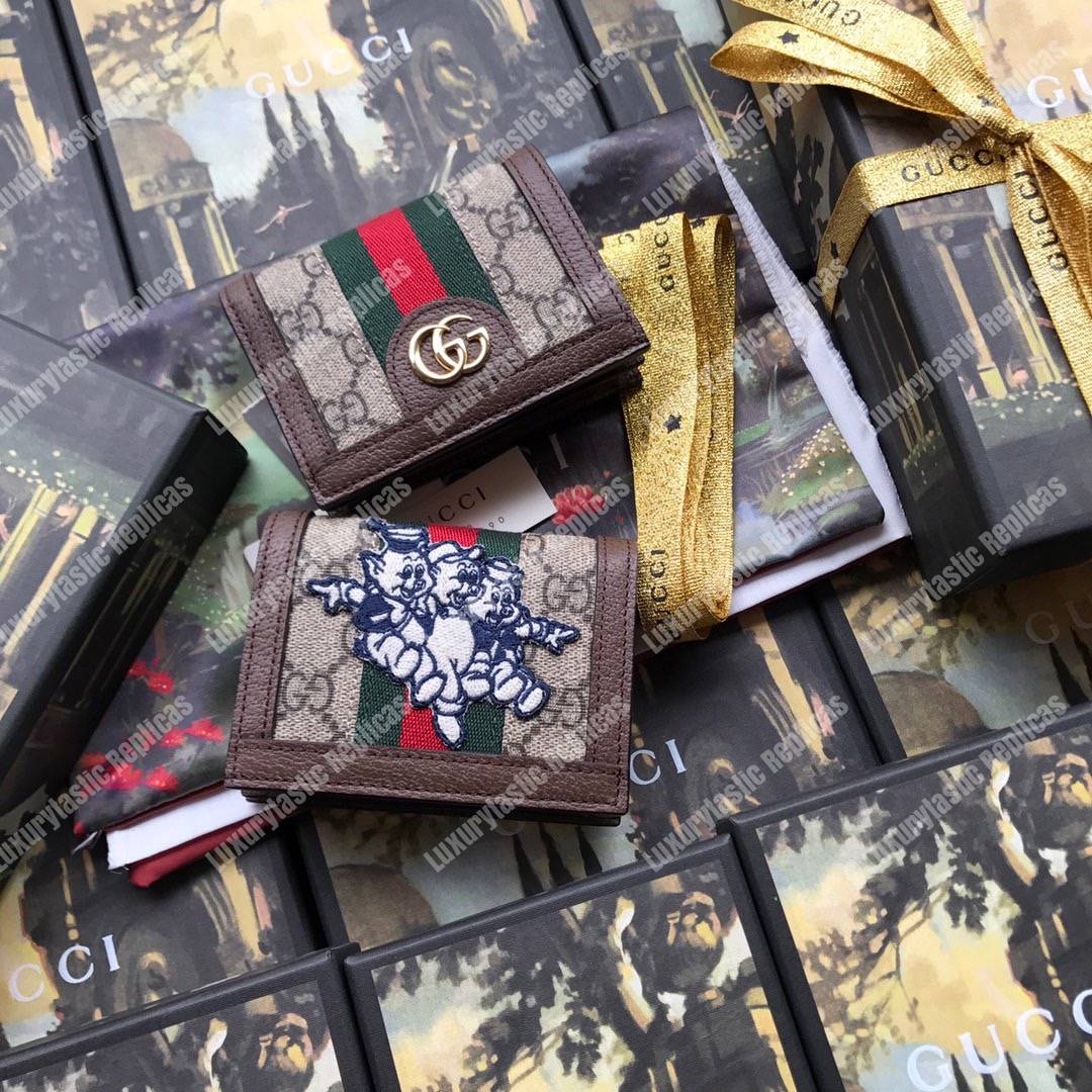 G*u*i ophidia gg card case with three little pigs