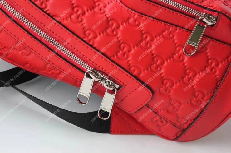 G*u*i signature leather backpack red