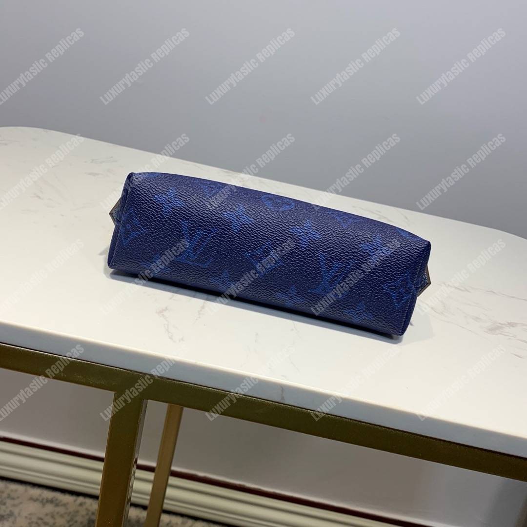 LV Cosmetic Pouch PM Monogram Blue